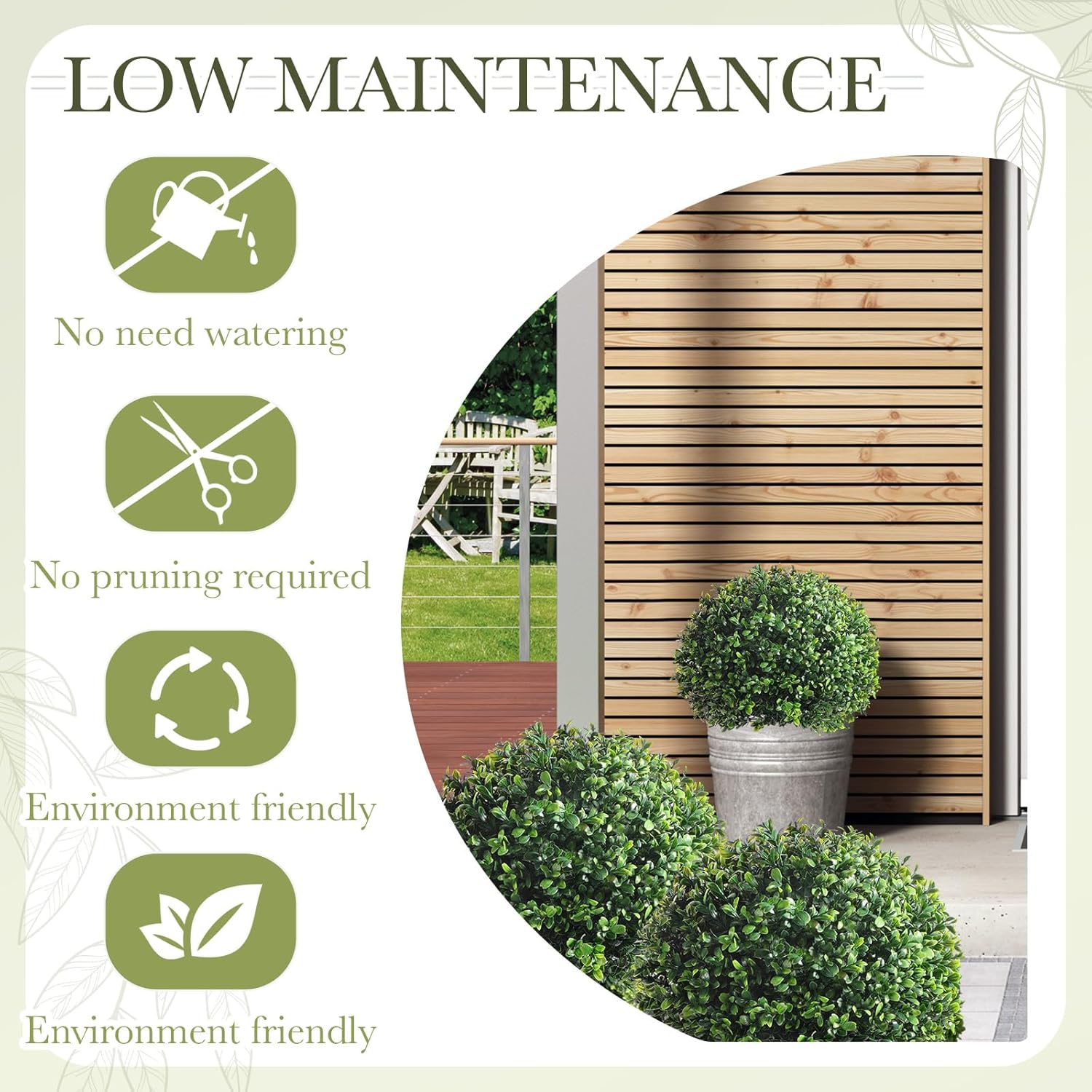 Yunlly 4 Pack 18" Artificial Boxwood Ball Bush Topiary Trees Fake Outdoor Plants, Realistic UV Resistance Faux Shrubs with Spike Greenery Topiary Potted for Front Porch Garden Yard Patio Indoor Decor