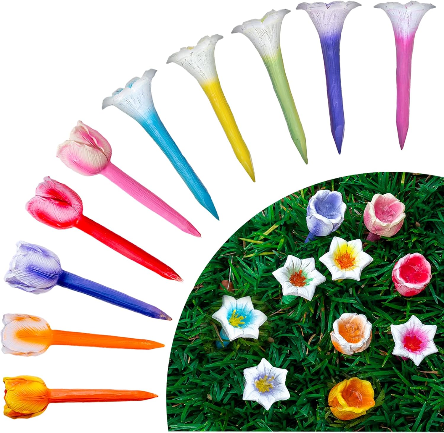 Drinking Cups for Insect, Water Station Flower Decor for Garden, Backyard, Porch, Balcony | Water Feeder for Bee, Butterfly, Ladybug, Wasp and More (Multicolor, Tulip + Lily)