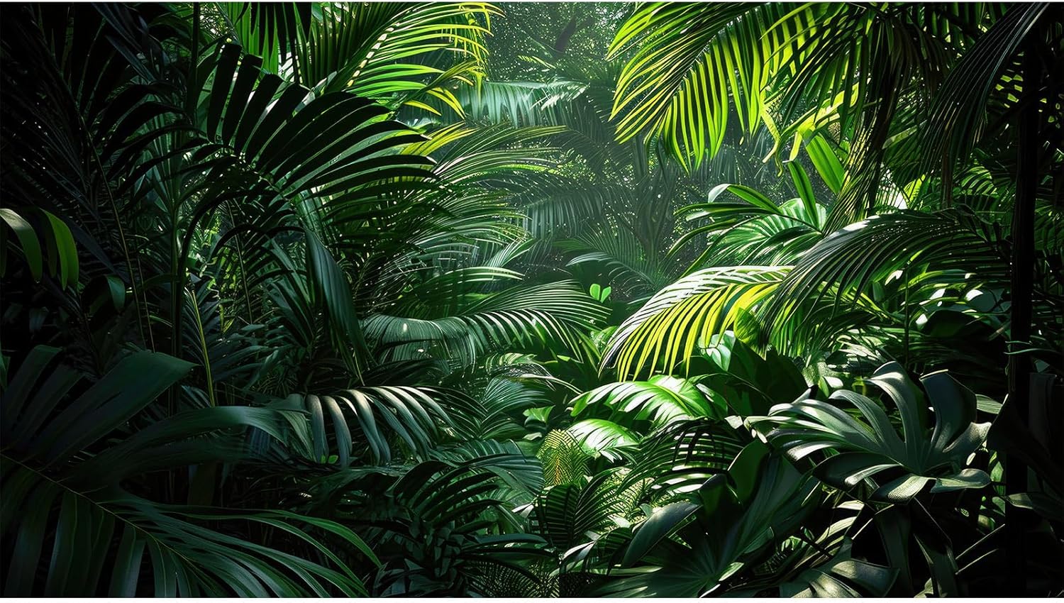 Aquarium Background Enchanting Beauty of Jungle Terrarium Backdrop Nature Jungle Green Leaf Palms Fish Tank Background Reptile Habitat Backdrop Wallpaper Poster Decor Vinyl 48x20in