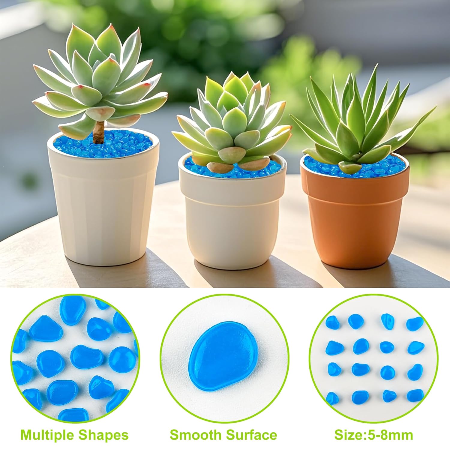 3000pc Glow in The Dark Rocks Outdoor Blue Rocks for Landscaping Glow in The Dark Blue Stones Glow Pebbles Glowing Rocks for Garden Luminous Stones Glowing Stones for Driveway Walkway,Blue