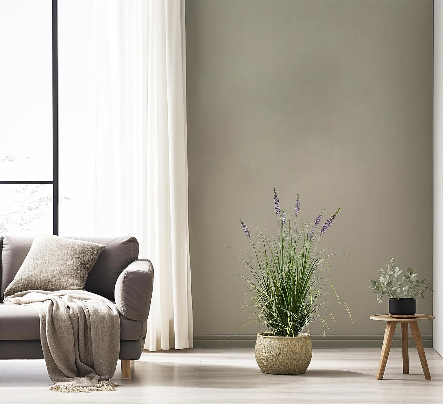 Artificial Plant 47in(1pack) Tall Artificial Lavender Plant,Faux Plants Indoor Home Decorative Artificial Plants & Flowers in Pot Fake Plant, House Plant Indoor