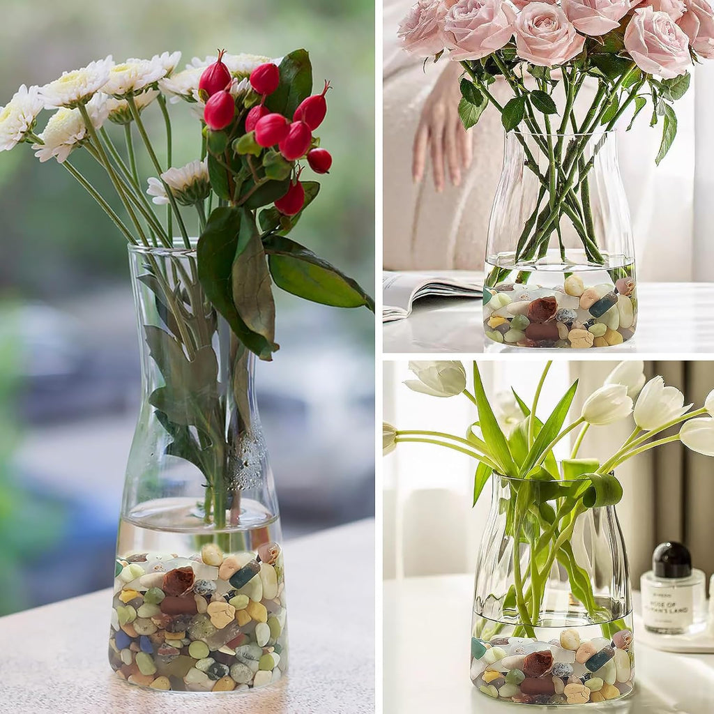 2LB Colorful Pebbles for Succulent, 3/8 Inch Natural River Rocks for Plants, Natural Decorative Polished Pebbles for Cactus,Vases, Planters,Outdoor Gardening and Indoor Plants