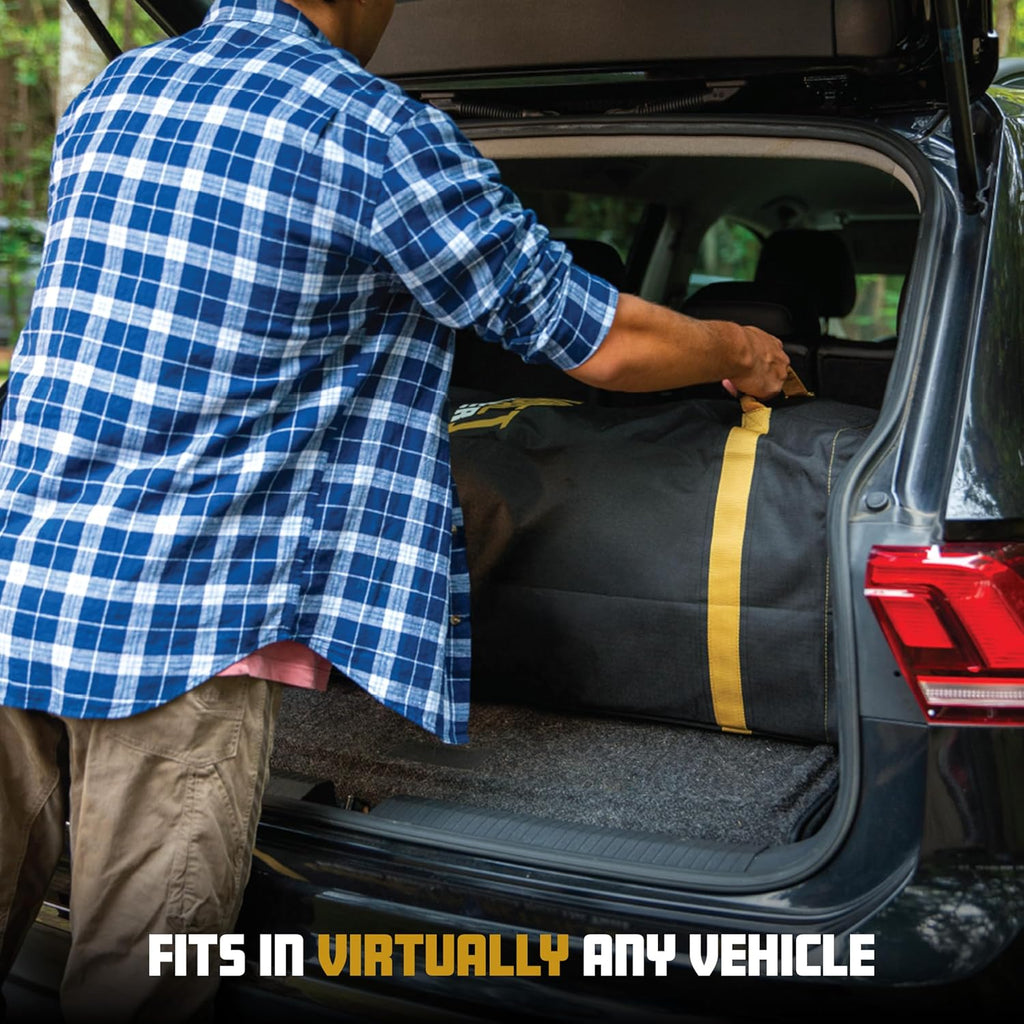 10x10 Heavy Duty Pop Up Canopy - EZ Up, Commercial Grade Aluminum Frame, 42” Folded Frame Height, UPF 50+, Adjustable Portable Tent for Beach, Events, Camping, Roller Bag (White)