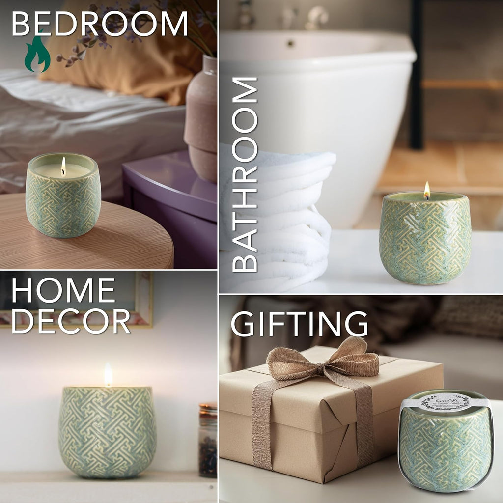 The Growing Candle, Mint & Eucalyptus Scented, 10oz Ceramic Pot, Aromatherapy Candles, 100% Soy, Ida