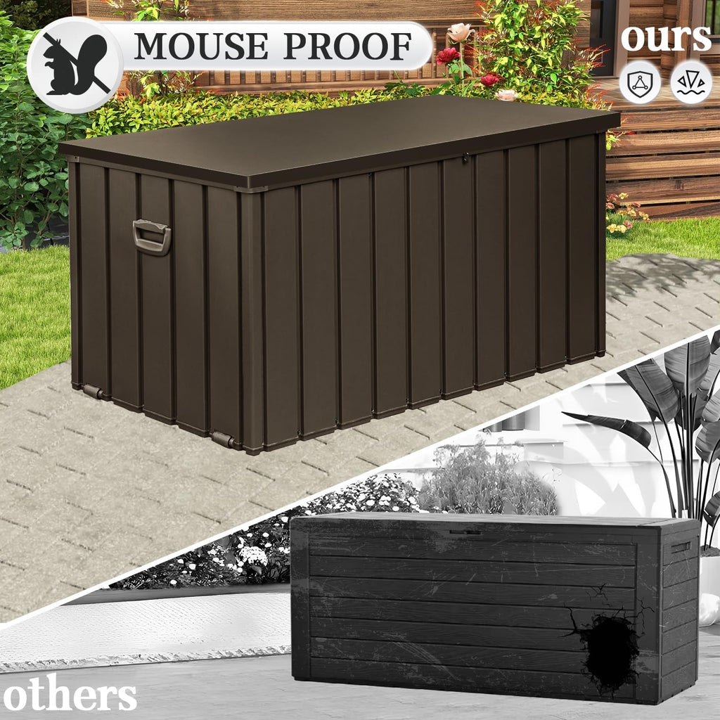 Domi 200-Gallon Outdoor Storage Box – Waterproof, Lockable Storage Cabinet for Patio Furniture, Garden Tools & Pool Supplies – Large Metal Storage for Cushions