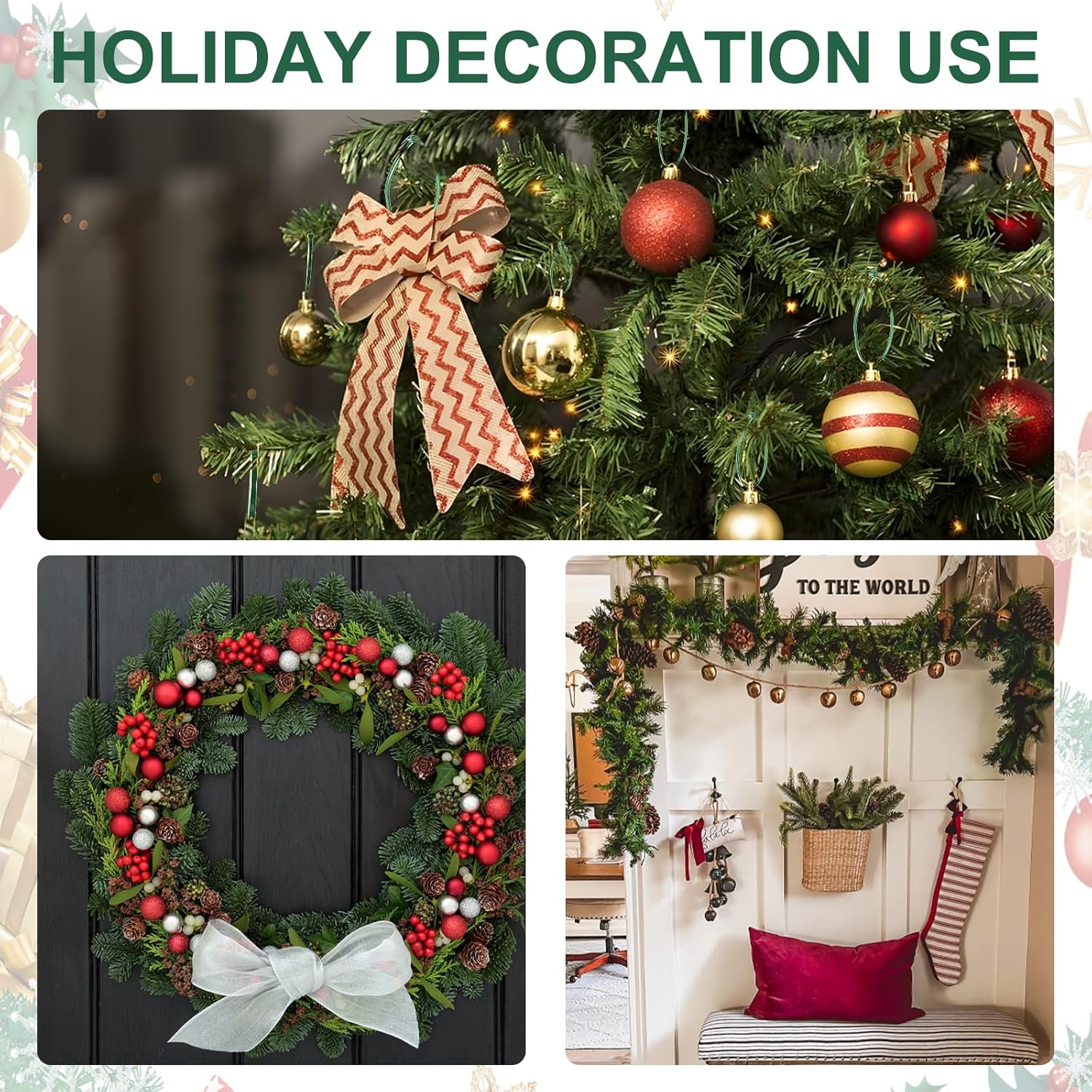 Green Zip Ties Assorted Sizes (4"+6"+8"+12"), 400 Pack, Cable Ties UV Resistant for Garden, Plants, Fence, Holiday Lights, Yakobela