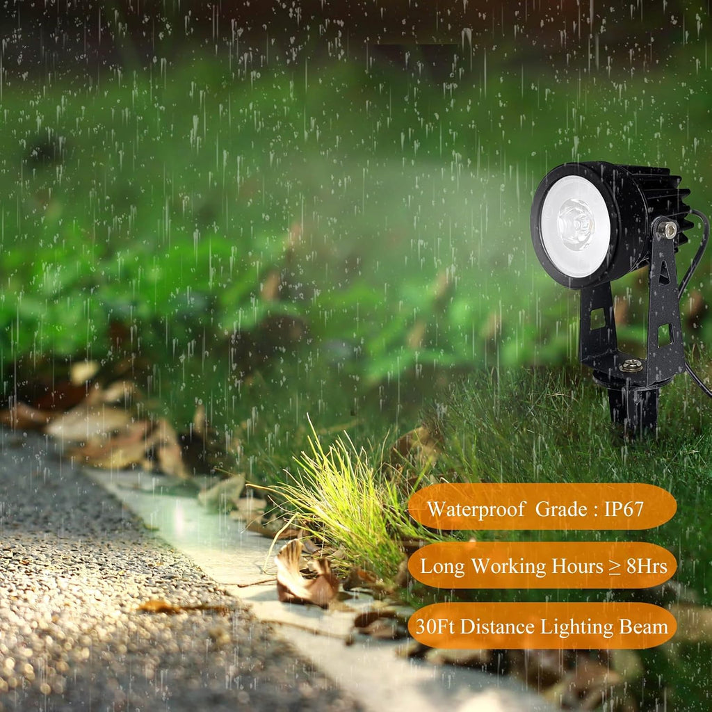 SUNLONG Solar Lights Outdoor Waterproof Solar Powered Spot Lights Aluminum Casting Landscaping Spotlight for Garden Yard Tree Uplight Downlight （Natural White）