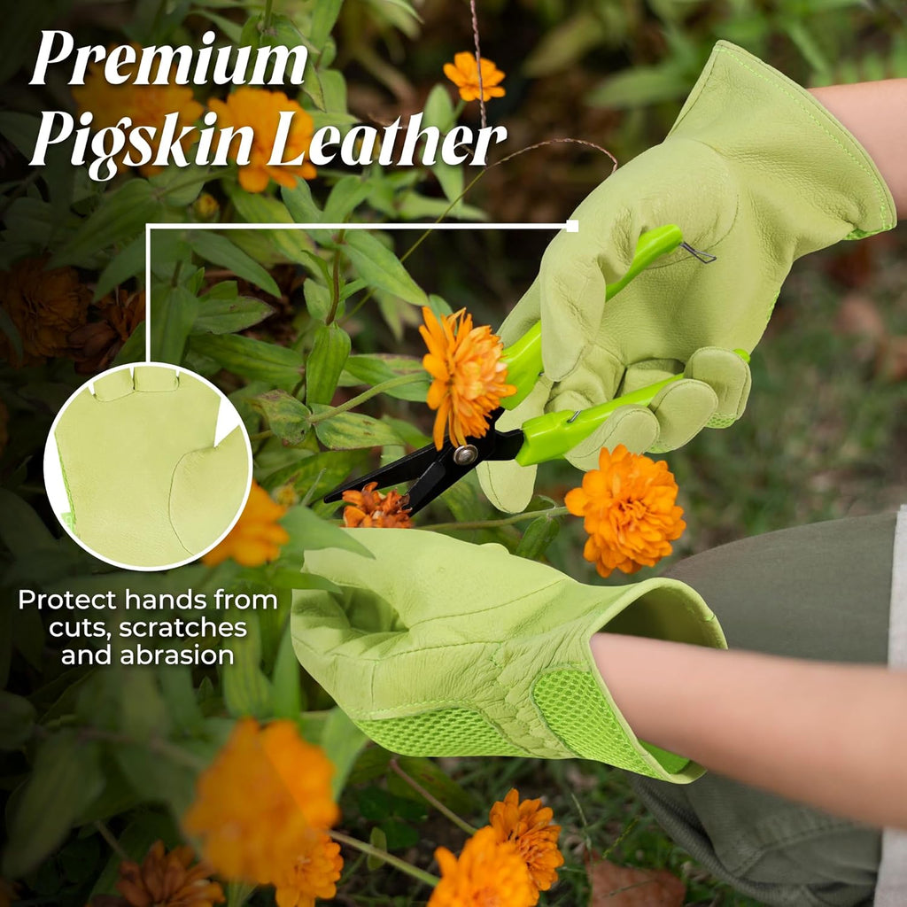 HANDLANDY Women Safety Work Gloves Utility Touch Screen Working Grip Glove for Yardwork Gardening Breathable Mechanic Gloves