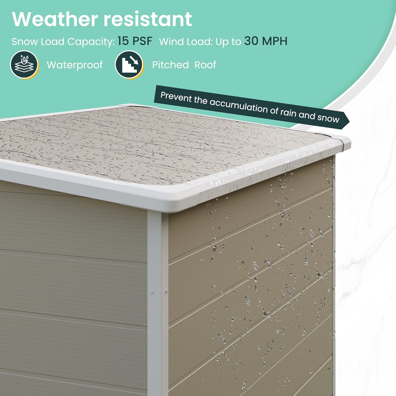 UDPATIO Outdoor Storage Shed 5x3 FT, Garden Plastic Sheds & Outdoor Resin Shed with Lockable Door for Backyard, Patio, Lawn, Light Grey