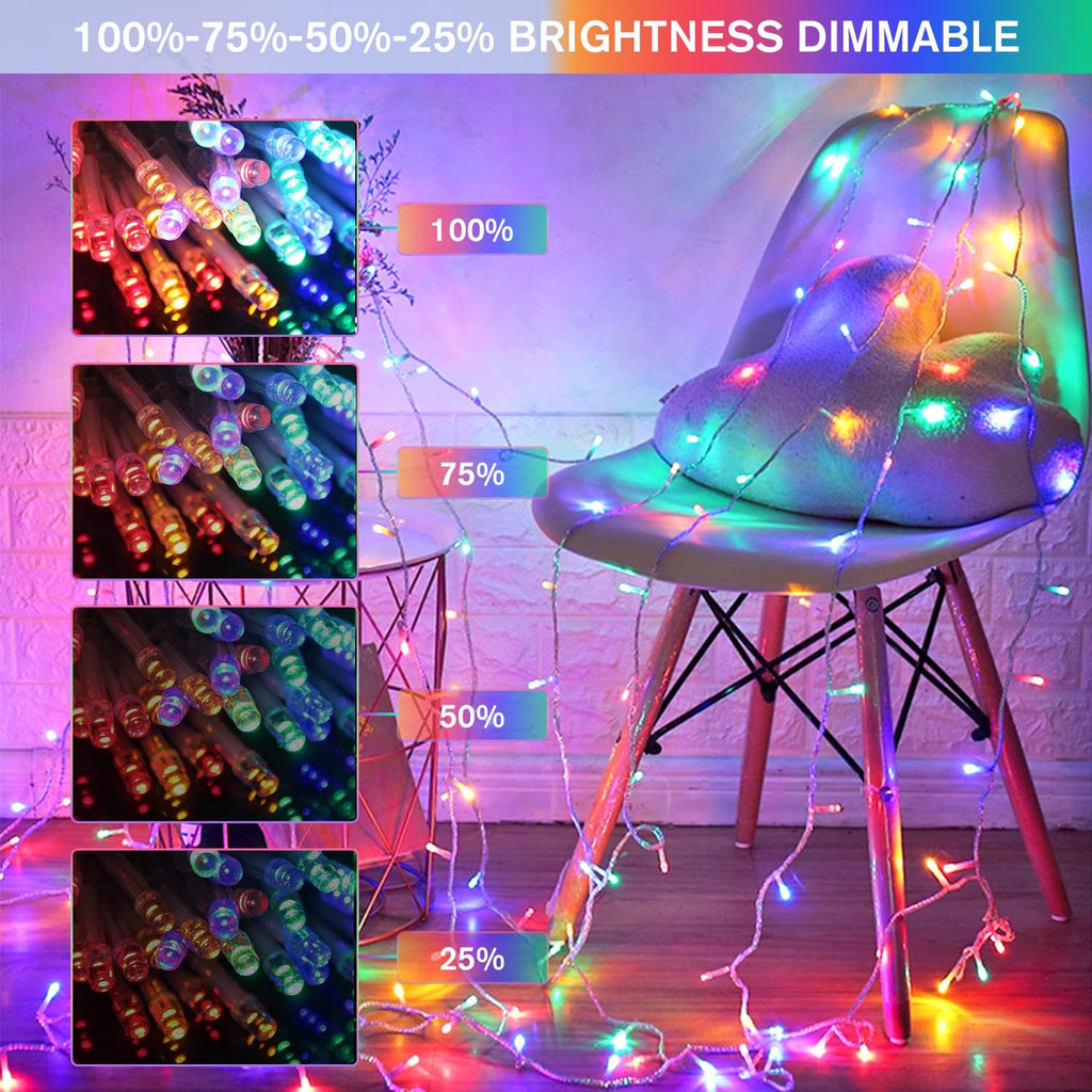 JMEXSUSS 100 LED Cool White & Multicolor Christmas Lights Indoor, Color Changing String Lights Plug in, 33ft Christmas String Lights Outdoor Waterproof for Xmas Tree Indoor Decor