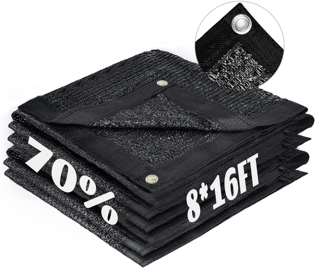 LOVE STORY 8x16FT 70% Black Shade Cloth Sun Shade Net with Grommets Sunblock Net Mesh Tarp for Garden,Plants Cover,Greenhouse and Patio