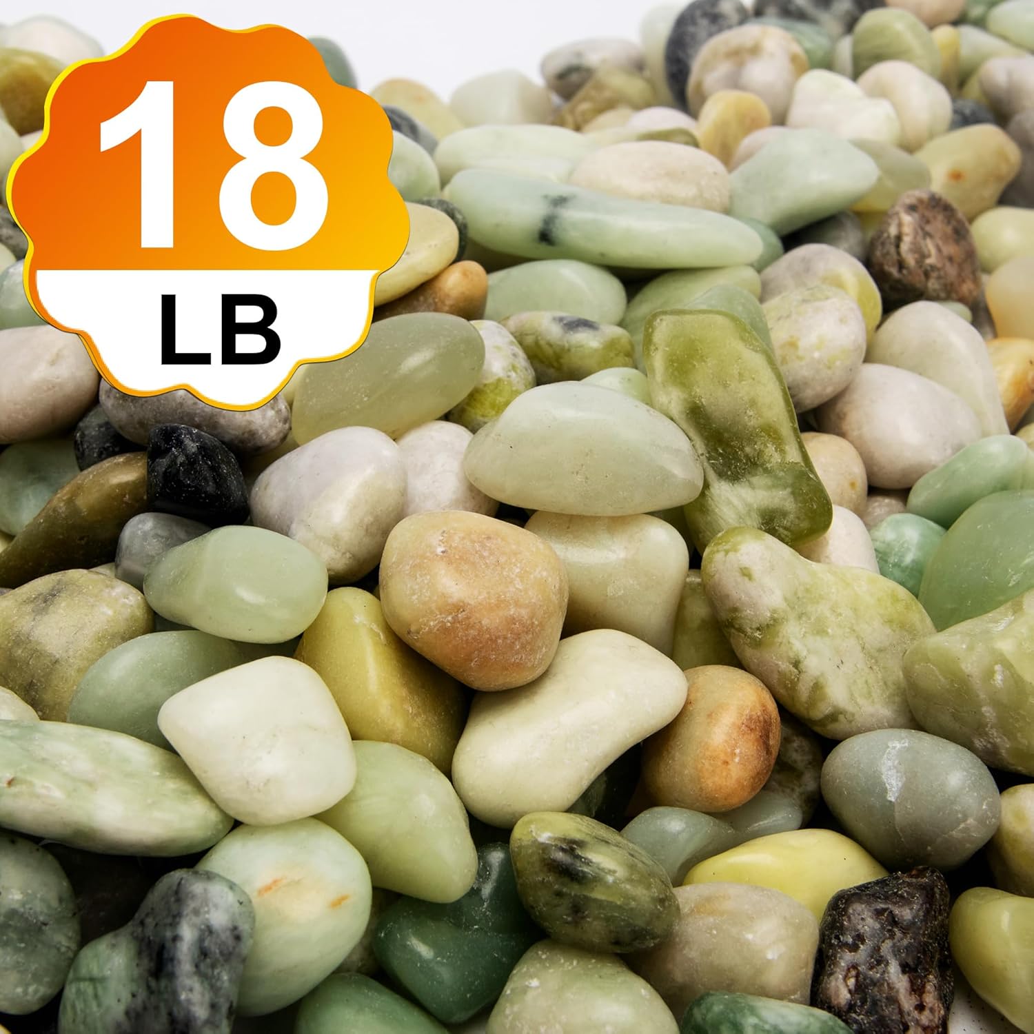 18 Pounds Jade Pebbles River Pea Rocks for Succulents Cactus Plants Decorative Stones Gravel