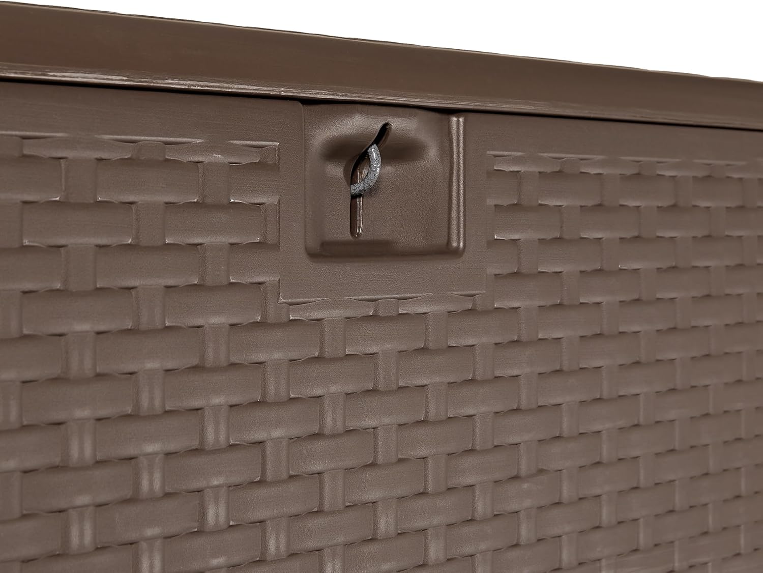 Amazon Basics Outdoor Organization & Storage Deck Box with Lid, 99 Gallon, Brown