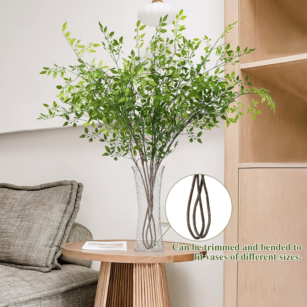 Dremisland Artificial Plant 43.3 Inch Artificial Bamboo Plant Branch 2 Pcs Artificial Green Stems Lucky Bamboo Plants Fake Shrubs Plants Bushes for Home Wedding Office Garden Decor (Green)