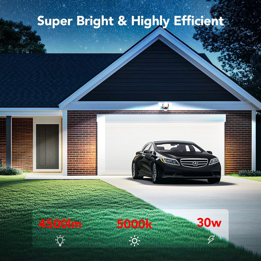 OREiN 4500LM/35W Flood Lights Outdoor, 180°/40FT Motion Sensor Outdoor Lights Dusk to Dawn Security Lights IP65 Waterproof 3 Modes for Outside 4500SQ.FT Front Door, Garage, Bronze (Hardwired)