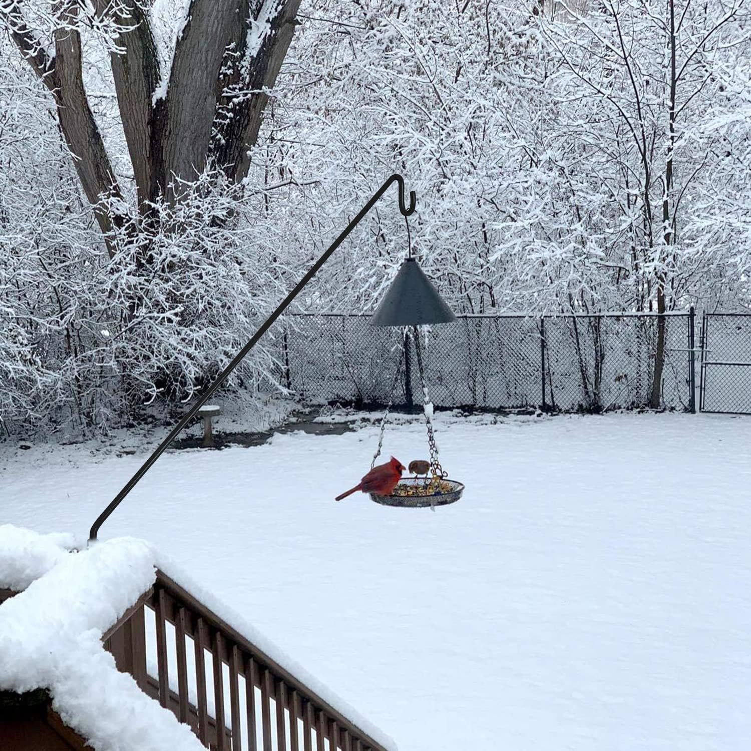 ERYTLLY Extended Reach Deck Hook Wall Pole Wall Mounted Deck Hook Extensible and 43 inch Wall Bracket for Hanging Bird Feeder,Plants,Wind Chimes,Lanterns 2 Packs