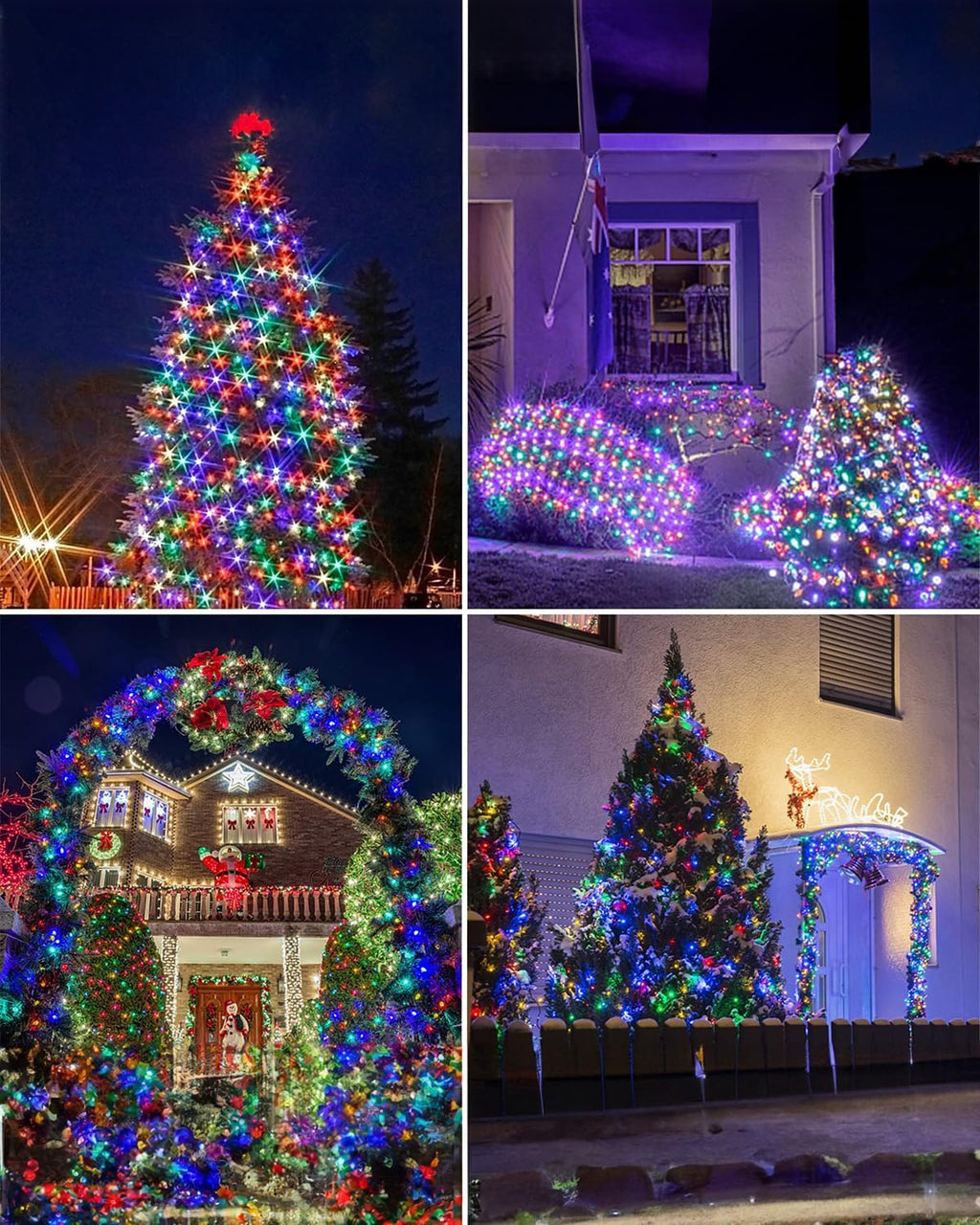Twinkle Star 2 Pack Solar Christmas Lights Outdoor, Total 80 FT 240 LED Solar Powered Christmas Fairy Lights Waterproof with 8 Modes for Patio Garden Party Backyard Wedding Decorations Multicolor