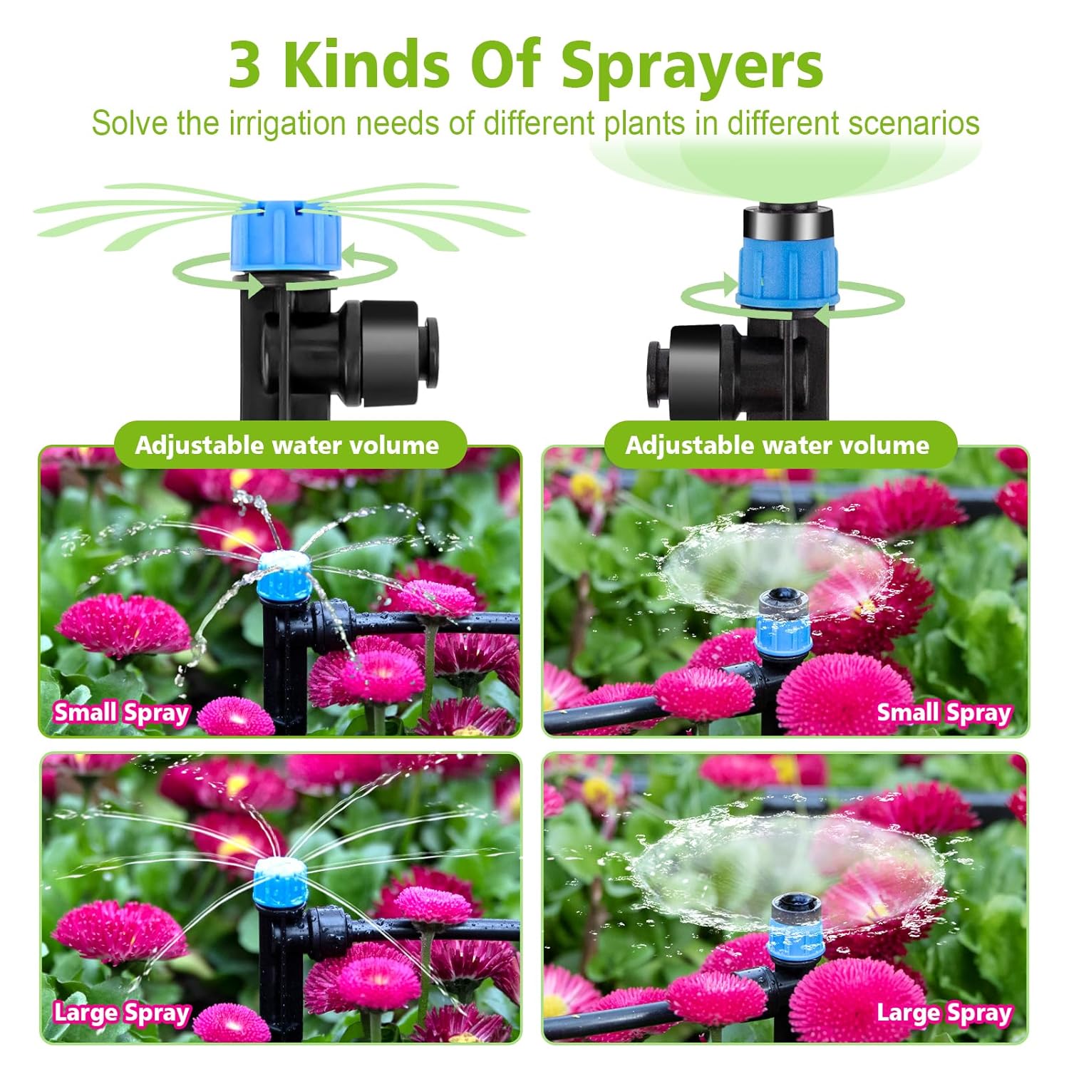 102FT Drip Irrigation System Kit, New Quick-Connect, Automatic Garden Watering Misting System for Greenhouse, Yard, Lawn, Plant with 1/2 inch Hose 1/4 inch Distribution Tubing and Accessories