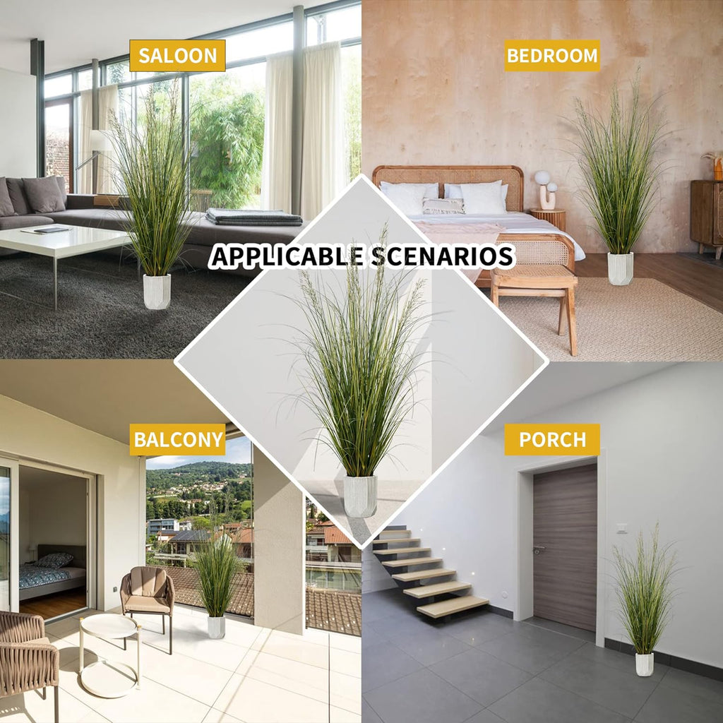 Artificial Plant 5ft(2pack) Tall Artificial Grass Plant,Faux Plants Indoor Home Decorative Artificial Plants & Flowers in Pot Fake Plant, House Plant Indoor