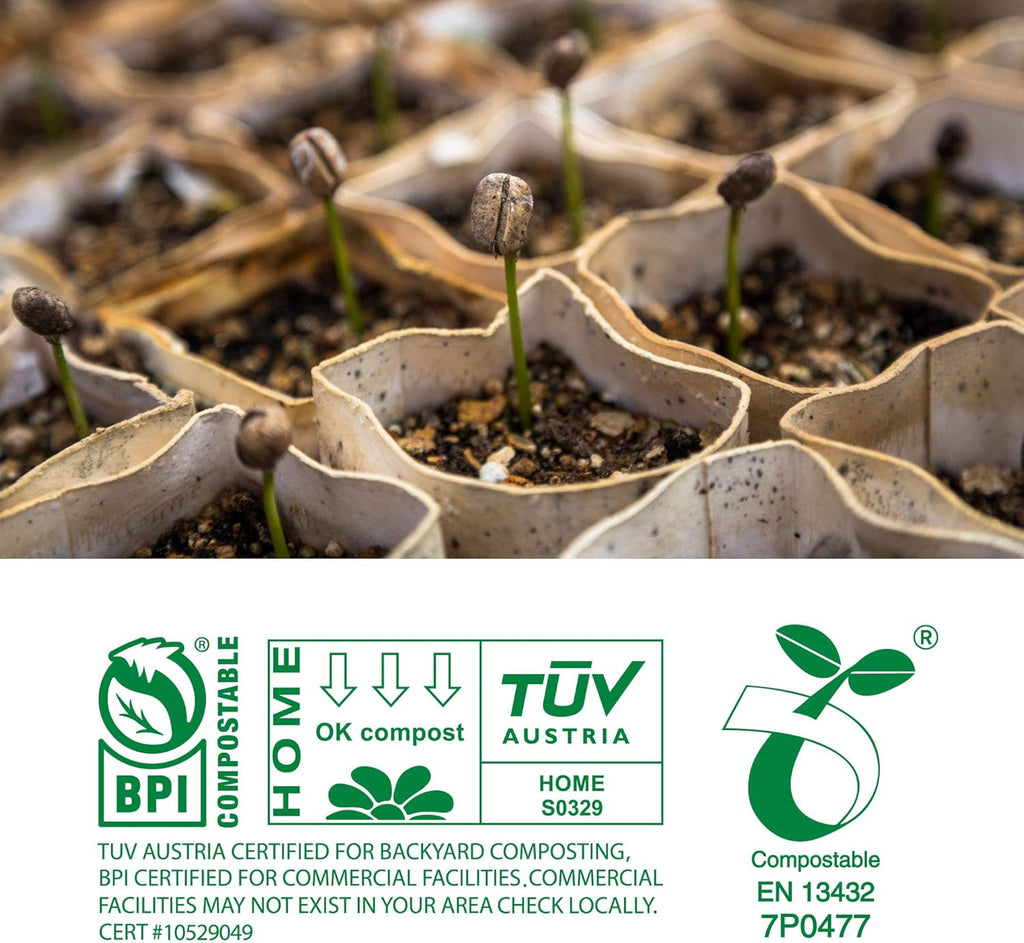 Compostable Trash Bags, 2.6 Gallon, 9.84 Liter, 200 Count, Extra Thick, Food Scrap Small Kitchen Waste Bags, US BPI ASTM D6400 and Europe OK Compost Home Certified