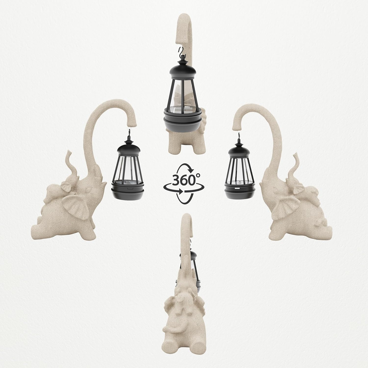 Solar Garden Statue 10 Inch Elephant Decor for Outside Yard Decoration Outdoor Unique Housewarming Gardening Birthday Gifts for Women Grandma