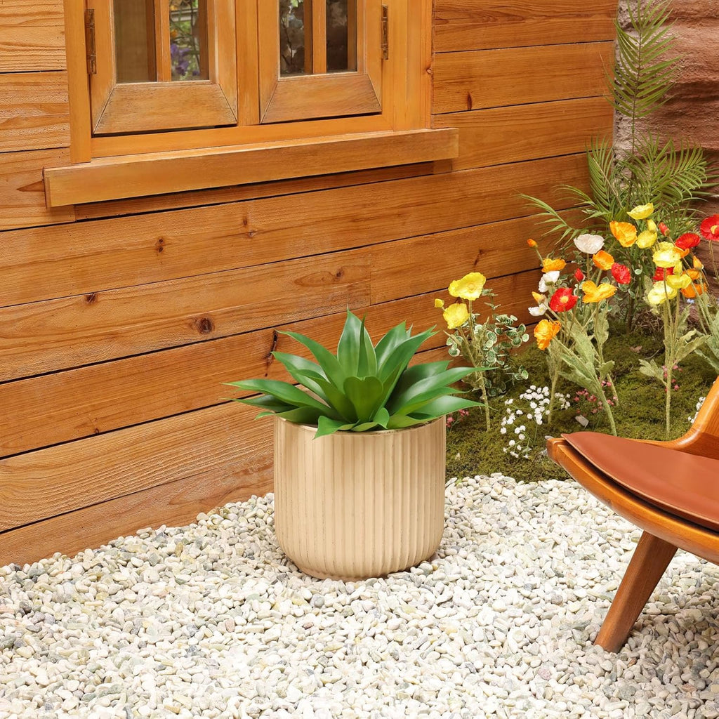 Artificial Plants Outdoor,UV-Resistant Fake Agave Succulent Plant 17 Inch Small Size Faux Succulents Stems for Indoor Realistic & Natural Home Decor Plants for Office Housewarming 2Pack