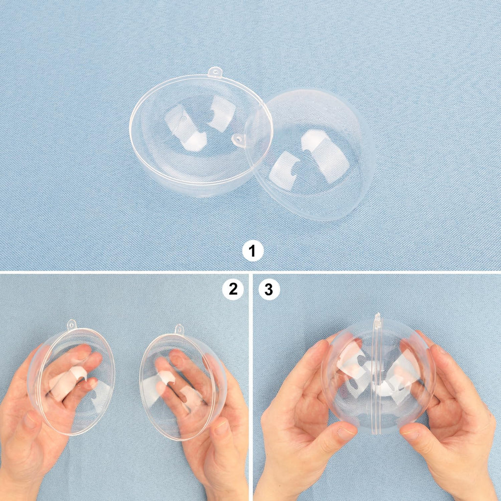 39 Pcs 4 Inch Clear Acrylic Fillable Balls, Christmas DIY Fillable Ornaments Balls, Acrylic Ornaments Ball for Christmas, Holidays, Weddings, Parties, and Home Decor