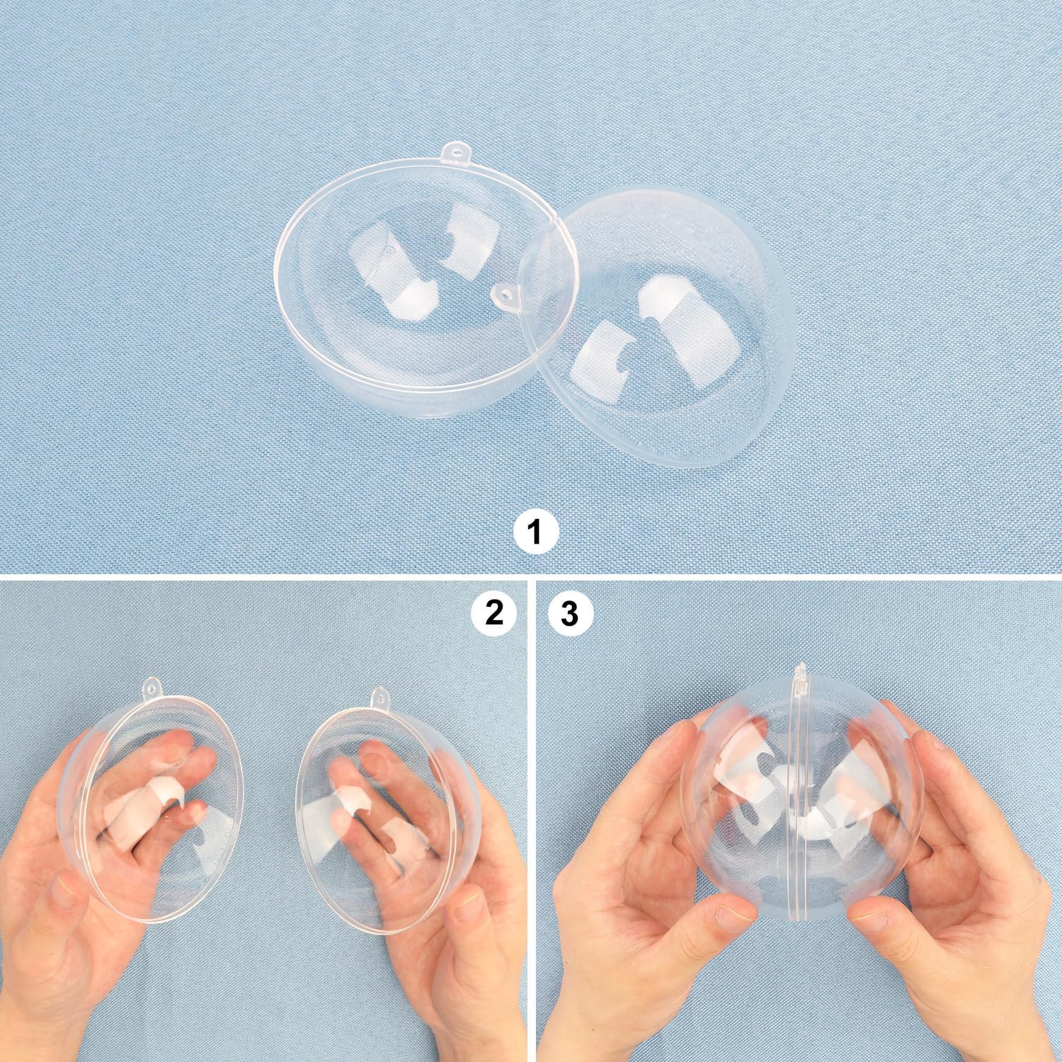 40 Pcs 4 Inch Clear Acrylic Fillable Balls, Christmas DIY Fillable Ornaments Balls, Acrylic Ornaments Ball for Christmas, Holidays, Weddings, Parties, and Home Decor