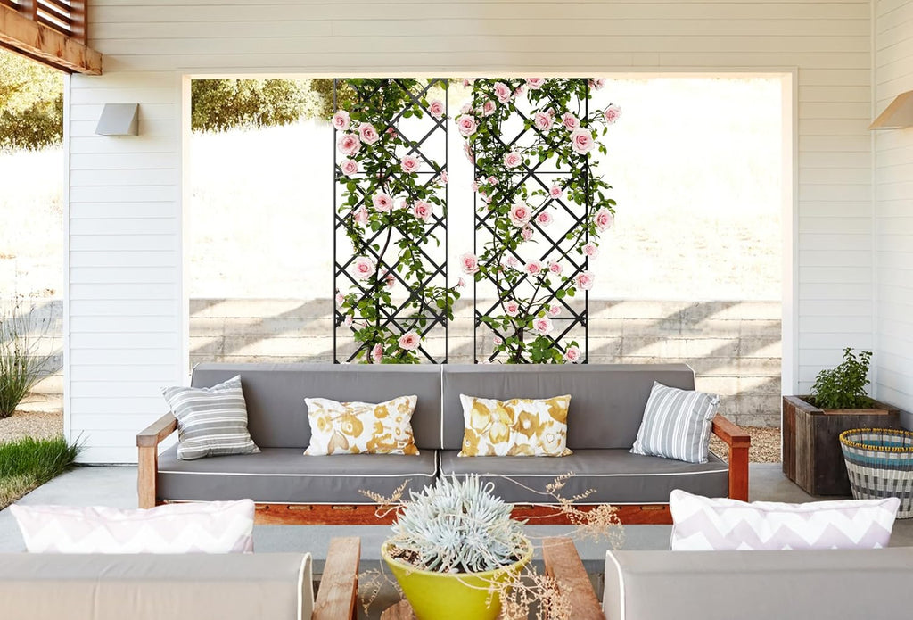 Giant Trellis, 108” high (9’ Tall) by 28” Wide Trellis with Arched top - by Meranti Home + Garden