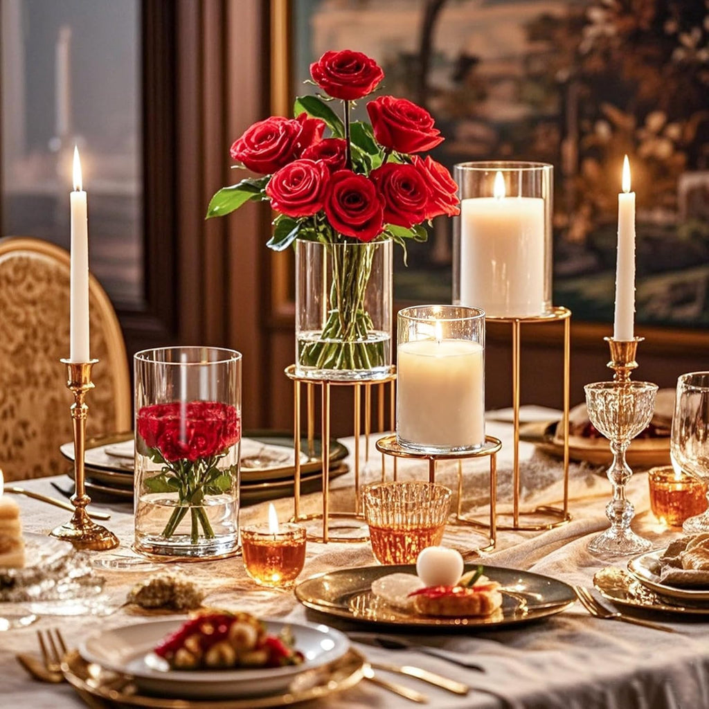 36pcs Glass Vase Cylinder for Centerpieces Small Flower Glass Clear Home Decor Centerpiece Table Flower Vase Decorations for Wedding＆Holiday 4,4.7,6Inch Tall