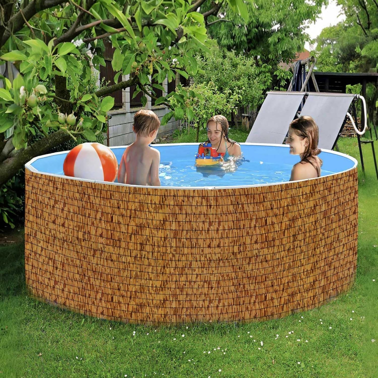 Bamboo Fencing–Handwoven,Bamboo Wall Panel Outdoor Privacy Reed Screening for Garden,Balcony,Backyard,Patio,2ftx16ft