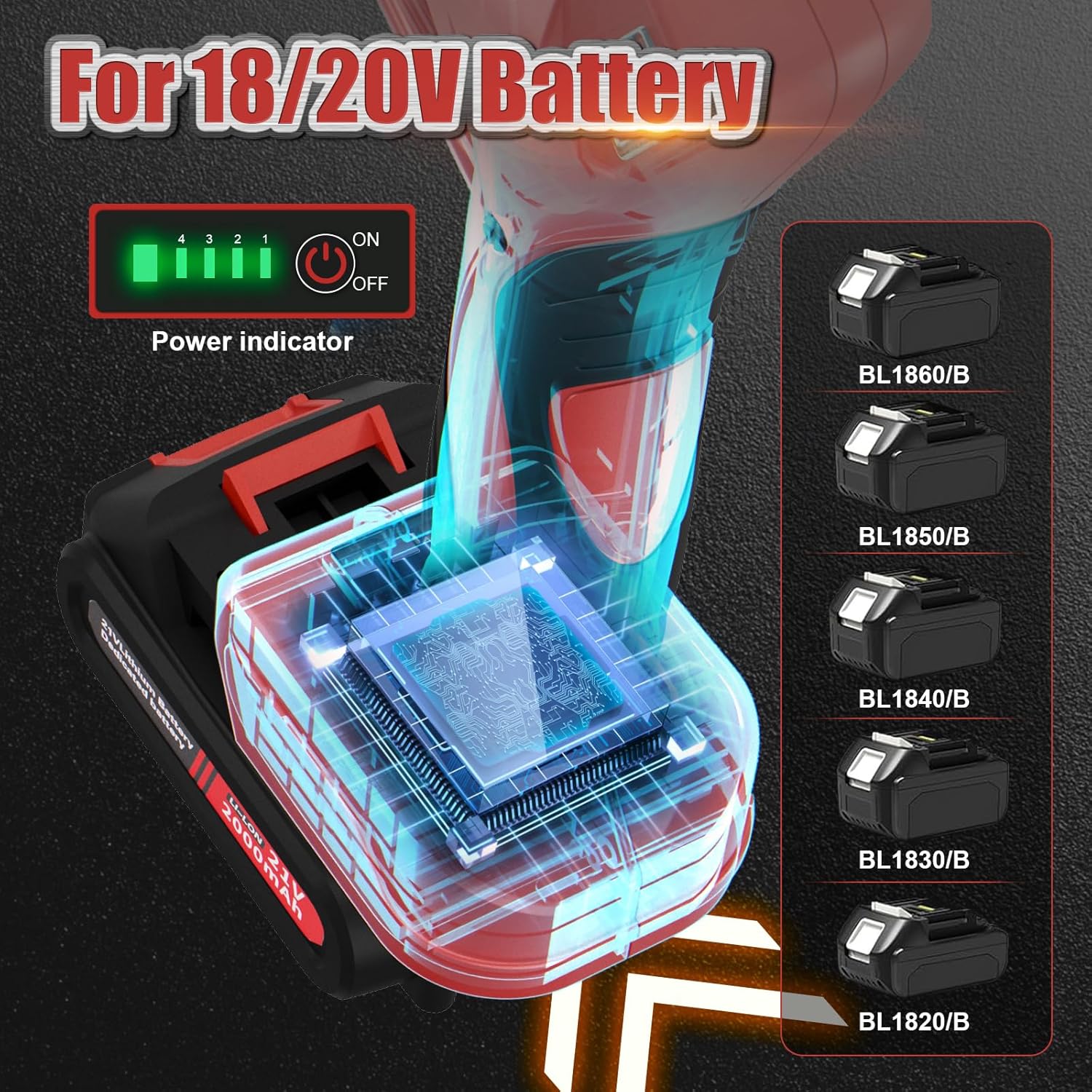 Electric Pruning Shears, 50mm 1.96" Cutting Diameter Cordless Power Pruner with 2Pcs Rechargeable Batteries, Tree Branch Cutter with SK7 High Carbon Steel Blade for Gardening Pruning