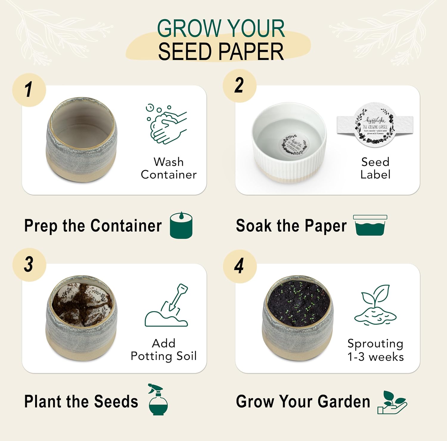 The Growing Candle, Lavender Scented, 10oz Ceramic Pot, Single Wick Aromatherapy Candles, 100% Soy for Women and Men, Greta