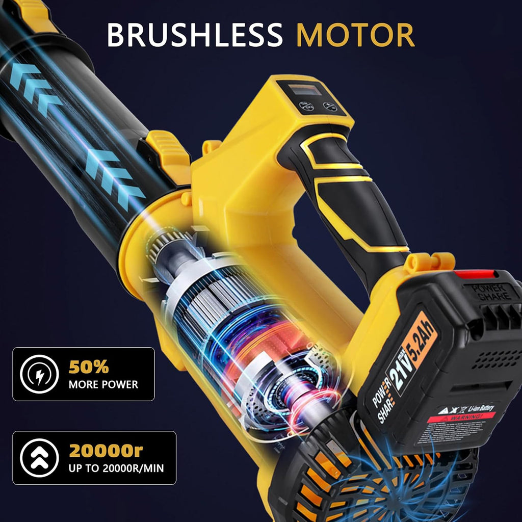 Cordless Leaf Blower 540CFM, Electric Blower with 6 Speed Mode, Powered Leaf Blowers for Lawn Care, Patio, Blowing Leaves (No Battery)