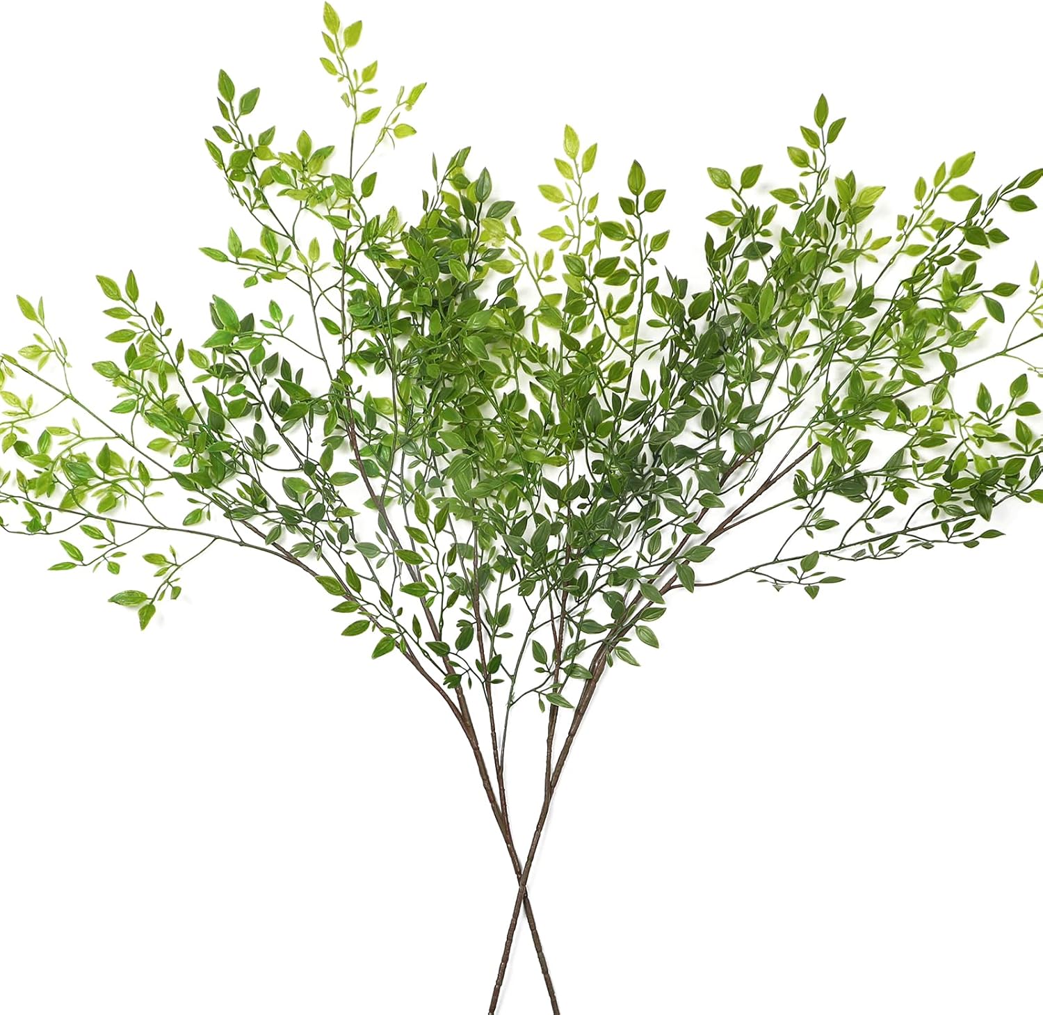 Dremisland Artificial Plant 43.3 Inch Artificial Bamboo Plant Branch 2 Pcs Artificial Green Stems Lucky Bamboo Plants Fake Shrubs Plants Bushes for Home Wedding Office Garden Decor (Green)