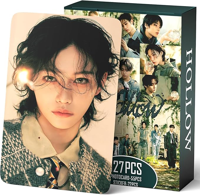 Stray Kids HOLLOW Album Photocards 127 PCS KPOP Giant Photo Card Set Stray Kids Merch Boys and Girls Card Set 55 PCS Photocard and 40 PCS Stickers