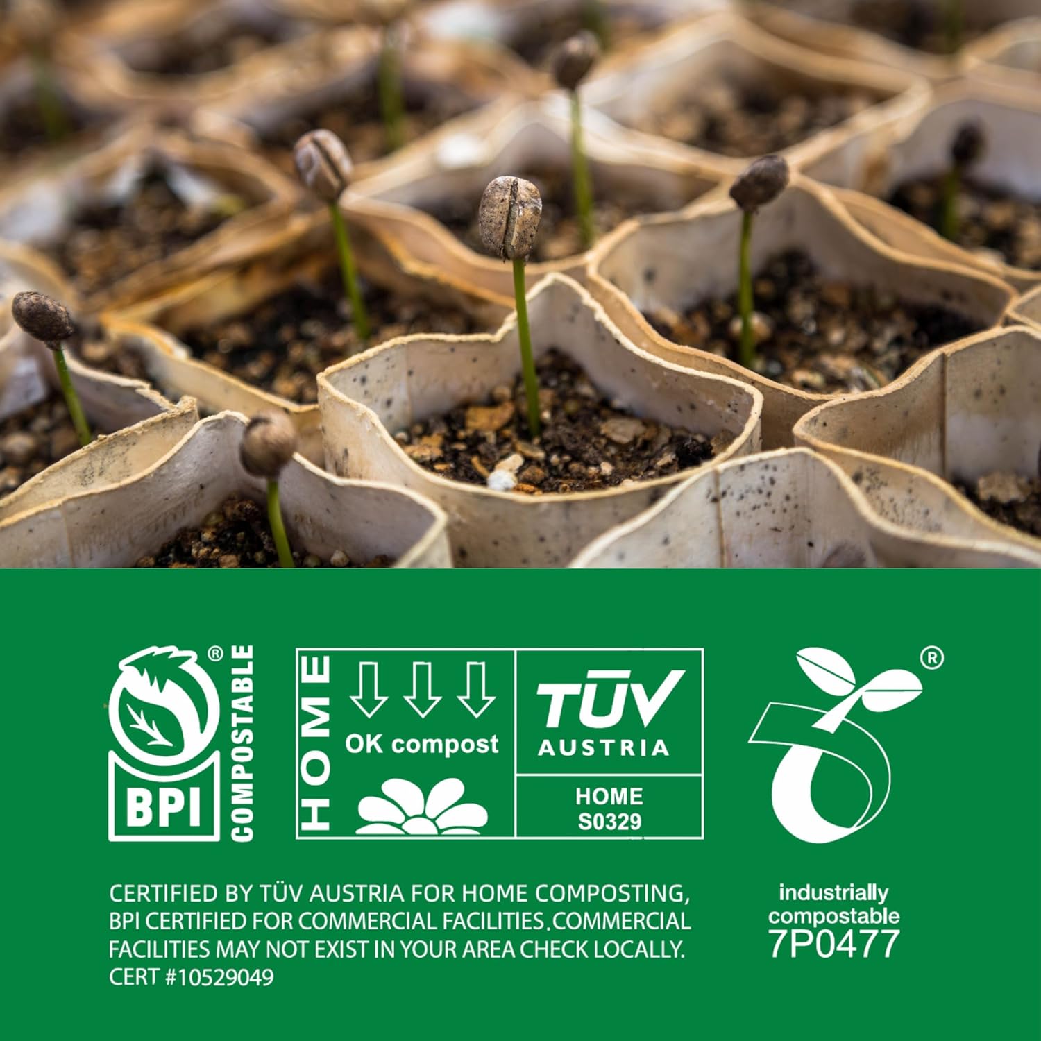 Compostable Trash Bags 13 Gallon, Tall Kitchen Heavey Duty Food Waste Bags, Extra Thick, Certified US BPI ASTM D6400, 49.2 Liter, 50 Count