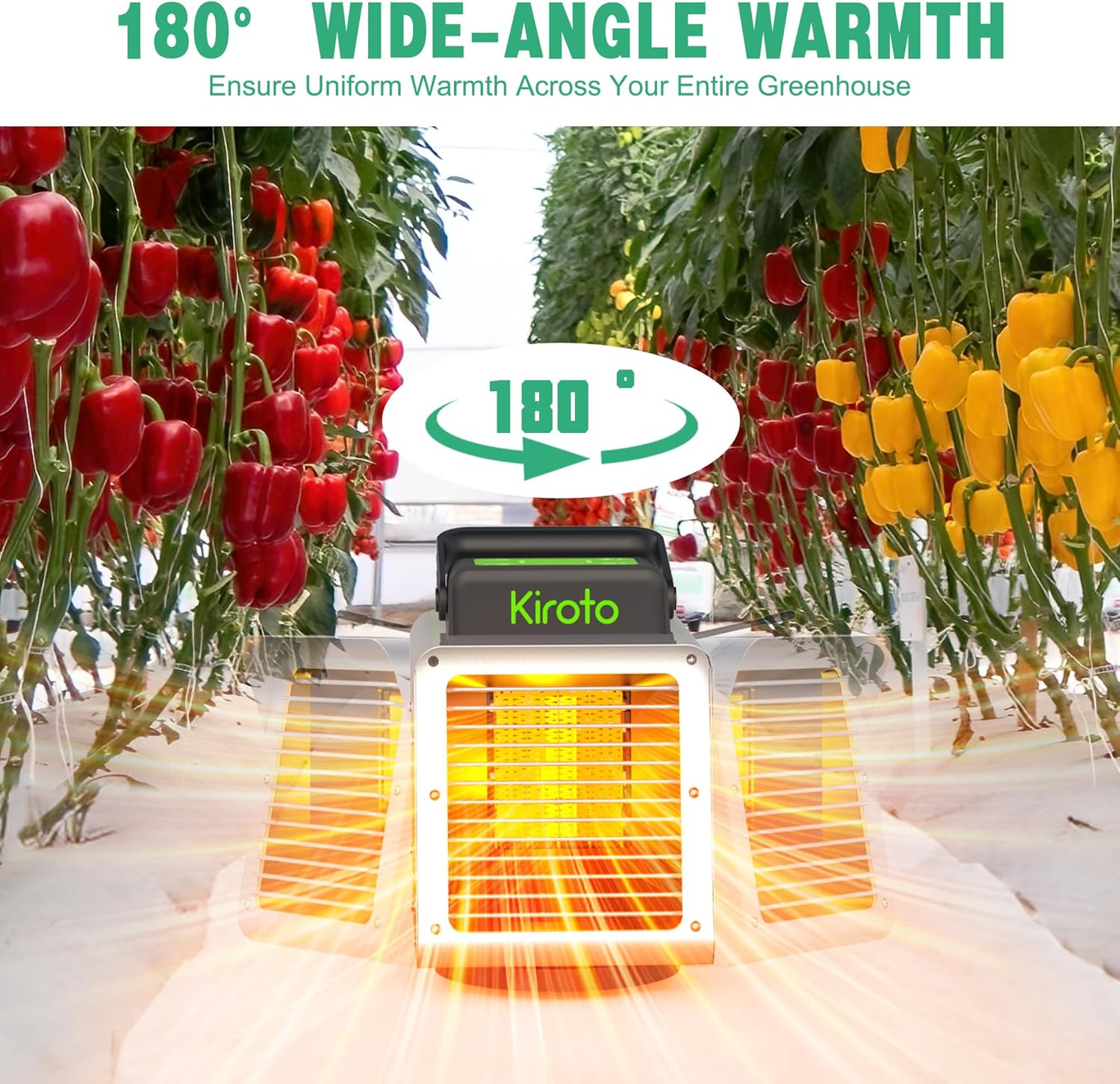 Greenhouse Heater 1500W with APP Remote Control, Greenhouse Heater With Thermostat, Portable Outdoor Heater for Plants Vegetables Flowers,Smart Electric Safe Heater for Green house,Grow Tents,Garage