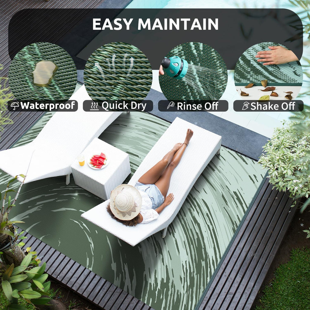 COCOER Modern Outdoor Rug 8x10 Reversible-Waterproof Outdoor Patio Rug-Quick Dry Outdoor Area Rugs Indoor Outdoor Rugs-Outside Rug Patio Decor for Porch Deck Balcony Backyard