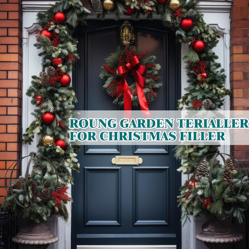 Set of 4 Large Metal Trellis Obelisks Sturdy Round Circle Trellis for Climbing Plant Support Indoor Outdoor Potted Vines, Cucumbers & Flowers, Patio Doorway Garden Decor (18.5"x15")