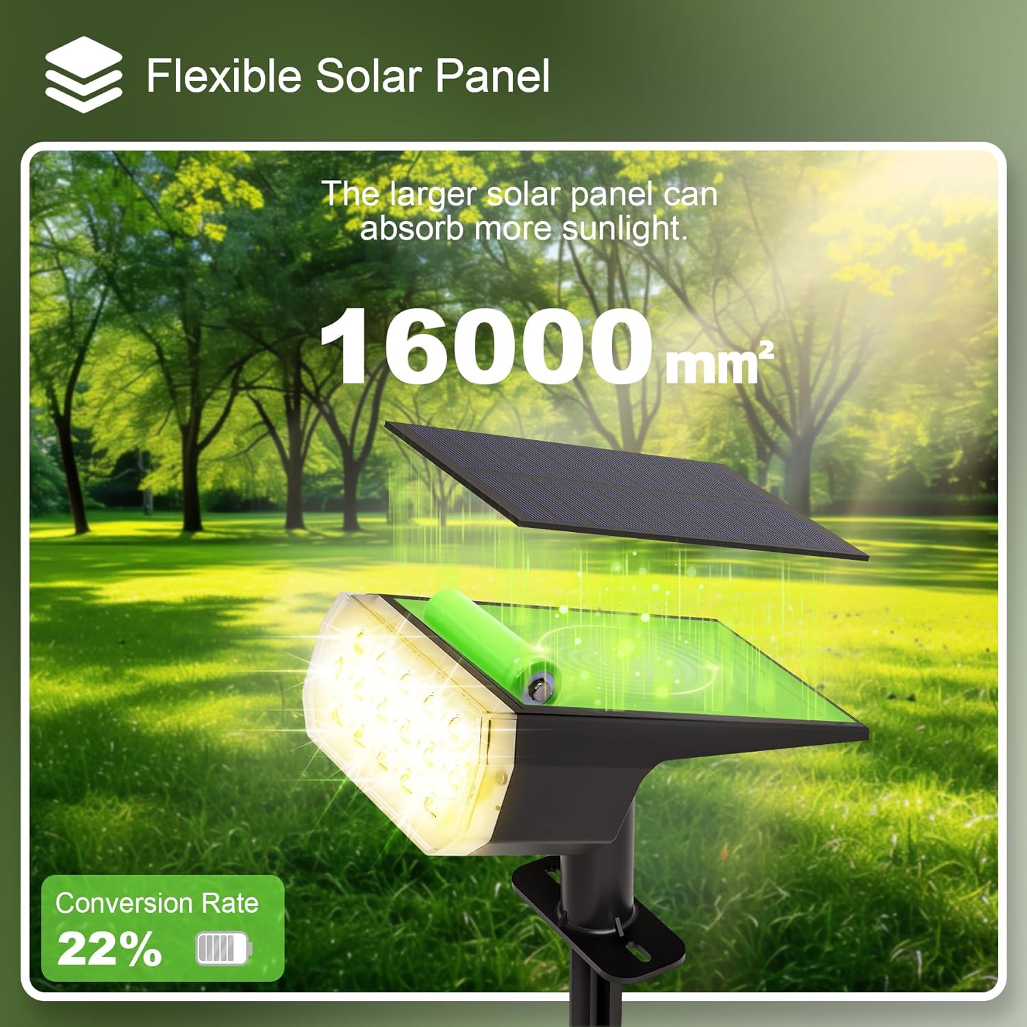 Solar Spot Lights Outdoor Waterproof IP65, 3 Lighting Modes Solar Outdoor Lights for Garden Yard Outside Landscape, 6 Pack Warm