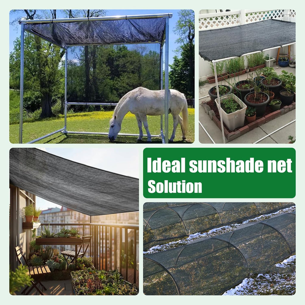 40% Shade Cloth for Garden, 6.5×10FT Plant Shade Cloth with Grommets Mesh Tarp for Greenhouse, Dog Kennel Cover, Chicken Coop, Patio Plants Outdoor Sun Shade