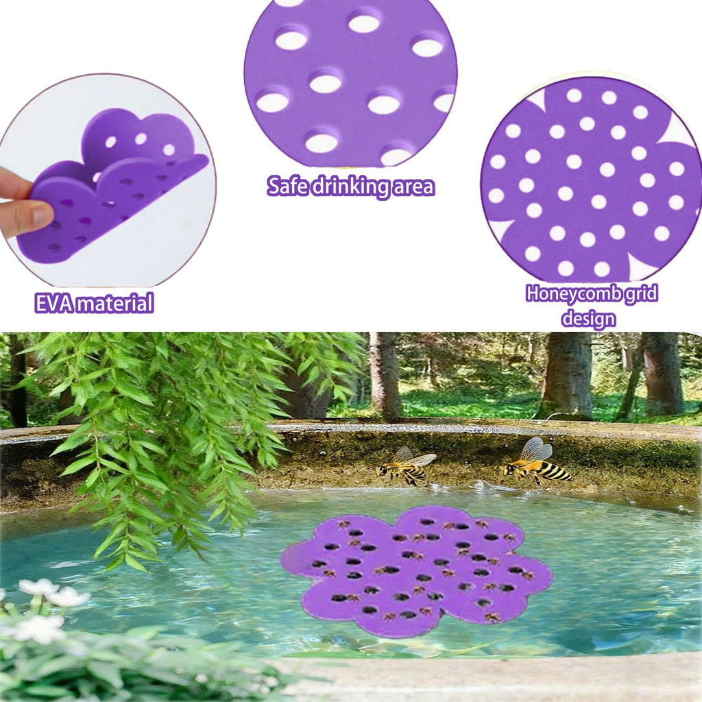 4 Pack Floating Bee Watering Station for Garden, Butterfly Feeder Bee Waterer Wildlife Baths Pollinator, Outdoor Pool & Garden Decor(Colorful Flower)