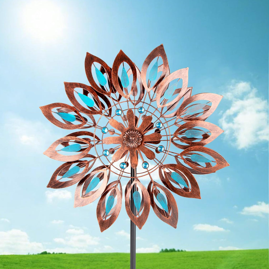 Wind Spinners for Outdoor Yard Decor, 360 Degrees Swivel Large Outdoor Metal Wind Spinner, 76" Wind Sculptures Garden Decor for Patio Lawn Yard