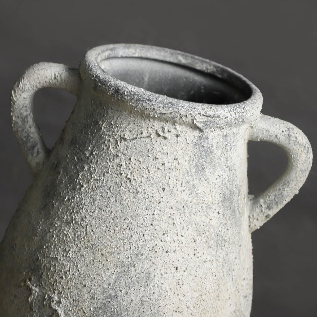 Large Ceramic Rustic Vase,11.3 inch Tall Farmhouse Flower Vase with 2 Handles for Home Decor, Living Room Entryway Table Centerpiece Decor