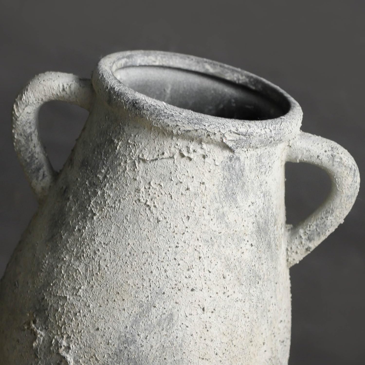 Large Ceramic Rustic Vase,11.3 inch Tall Farmhouse Flower Vase with 2 Handles for Home Decor, Living Room Entryway Table Centerpiece Decor