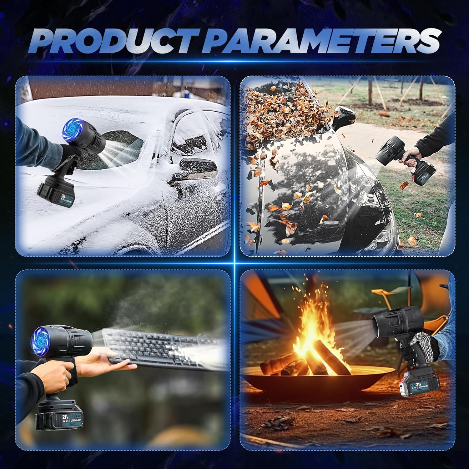 Saker Cordless Leaf Blower Portable Dust Cleaner Handheld Blower 180000 RPM Compressed Air Duster with Adjustable Speed for Patio Cleaning, Drying,Camping 1 Battery