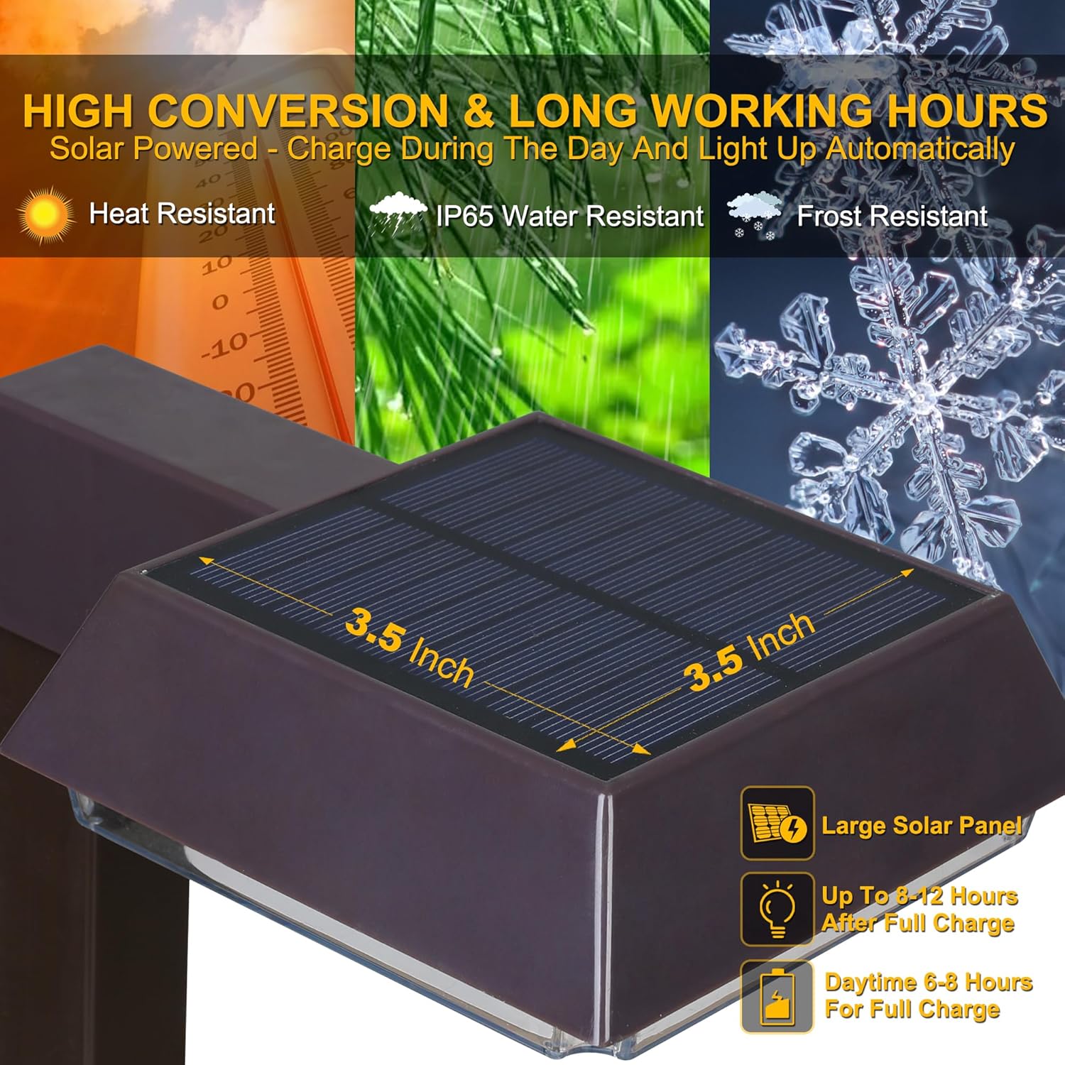 Bobcat Solar Pathway Lights Super Bright 300 lumens with 2-in-1 Warm White and Daylight Modes, Dark Brown Solar Lights for Outdoor Path, Sidewalk, Driveway or Walk Way Light(4 Pack)