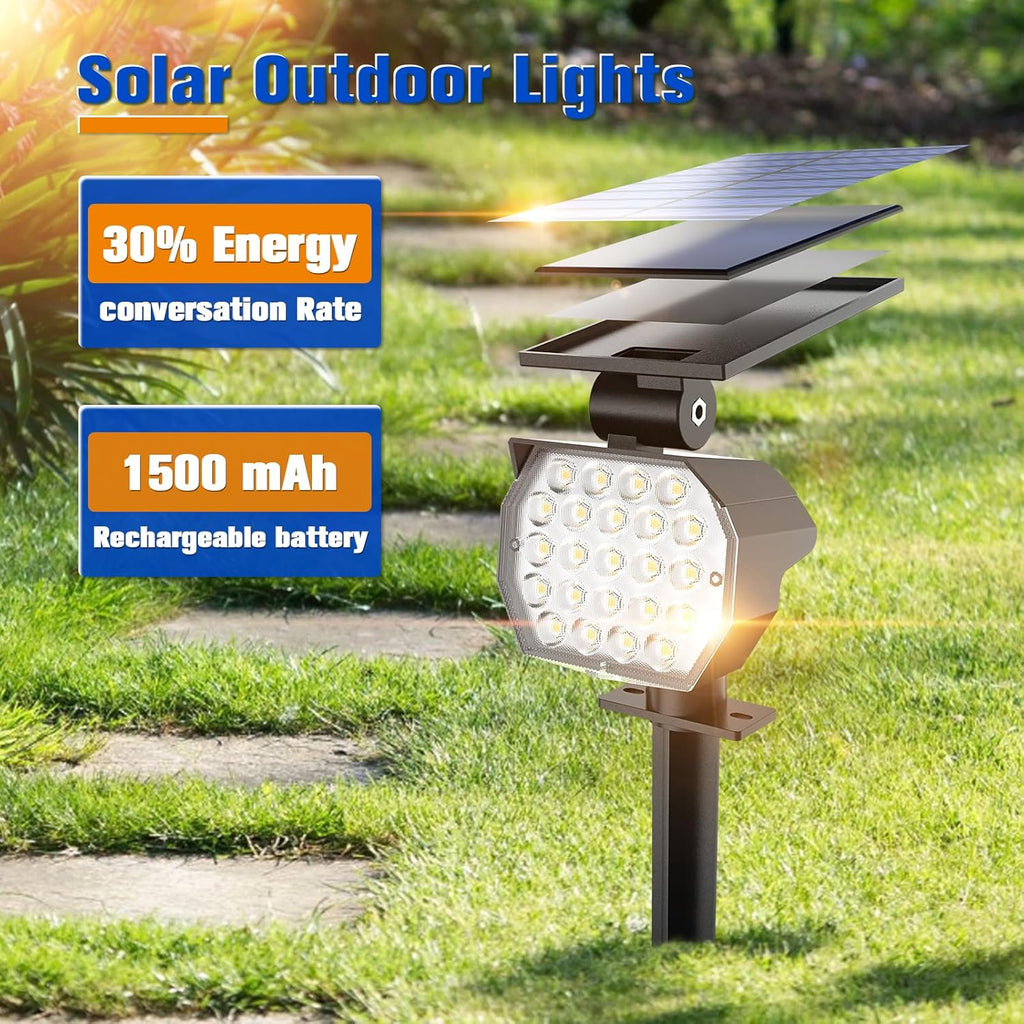 APONUO Solar Spot Lights Outdoor Waterproof 8 Pack IP67,23 LED 3 Lighting Modes Solar Landscape Lights Outdoor for Yard Garden House Garage Pathway