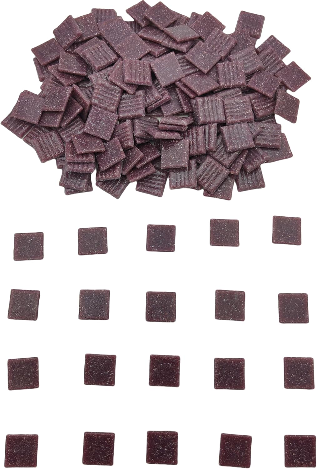 3/4 inch Quartz Glass Mosaic Tiles for Crafts, 1.1 LB, Square Mosaic Pieces for DIY Picture, Home Mosaic Decoration (Purple)